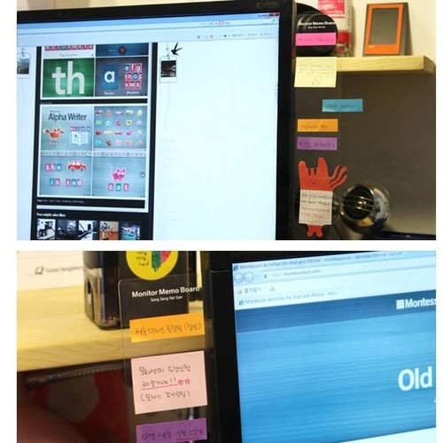 Computer Monitor Screen Post-it Board Holder: affix Memo paper Sticky Note 30cm