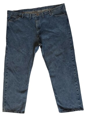 Wrangler Men’s Straight Leg 50x30 Jeans Relaxed Fit Blue Denim Casual Pants 