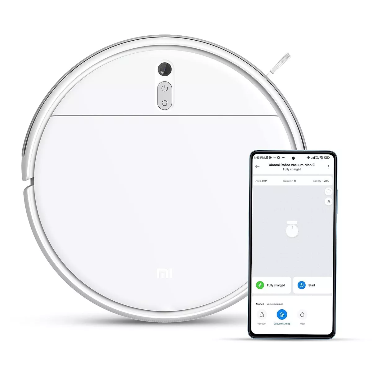 Mi Xiaomi Robot Vacuum Mop 2i 2200 Pa Powerful Suction 450 mL