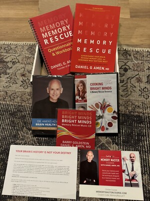 Dr. Daniel Amen's Memory Rescue Master Package Book Workbook 2 DVD s 1 CD NEW