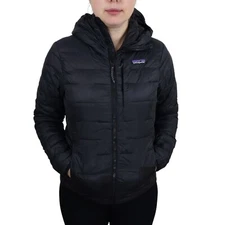 Patagonia Macro Puff Full Zip Quilted Insulated Hoody Jacket Womens Small Black