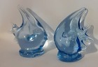 Angel Fish Blue Clear Art Glass pair Decor paperweight — photo 7