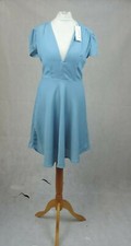 Glamorous Plain Blue Tea Dress Size 8 Uk Rrp £28 CR017 FF 09