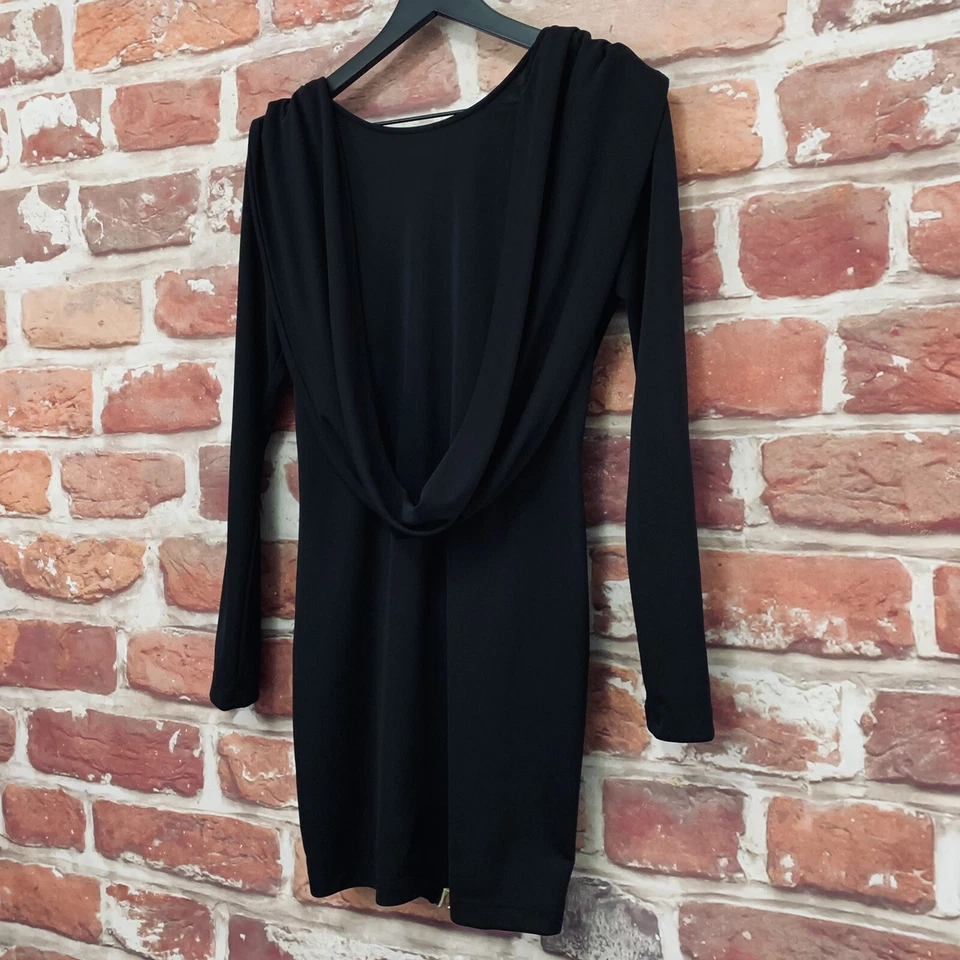 Vestido Foreign Exchange Mujer Grande Negro Cortina Frontal Doble Cremallera Trasera Foto 2 de 4