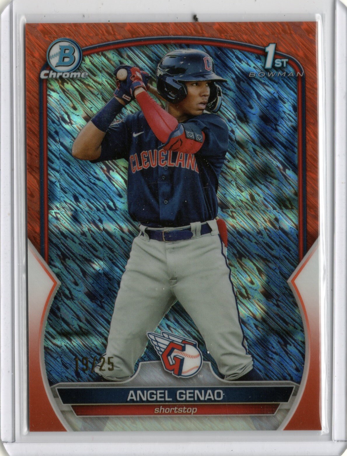 Angel Genao 2023 Bowman Chrome Prospects Orange Mojo Refractor #/25 #BCP-140