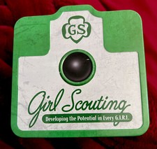 Girl Scout Scouting Tin 2018 Vintage Camera Look Color Green In Great Condition