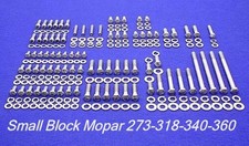 MOPAR ENGINE BOLTS KIT SMALL BLOCK 273 318 340 360 STAINLESS STEEL HEX SET