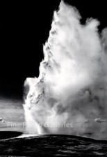 1940/70 ANSEL ADAMS Old Faithful Geyser Yellowstone Park Duotone Photo Engraving