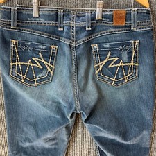 BKE Denim Womens Jeans Boot Cut Embellished Pockets Dark Wash Wendi 33x35.5