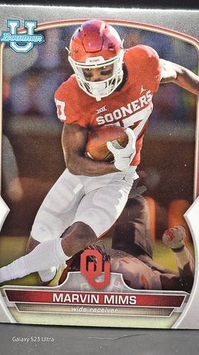 2022 Bowman University #4 Marvin Mims Oklahoma Sooners Denver Broncos Chrome - Photo 3/5