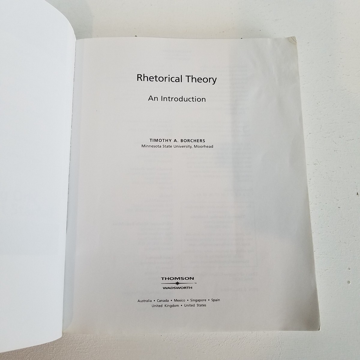 Rhetorical Theory : An Introduction - Paperback by Timothy A