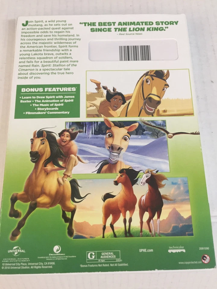 Spirit Stallion of the Cimarron DVD with Slip Case Ships Same Day With Tracking - Image 2 of 2
