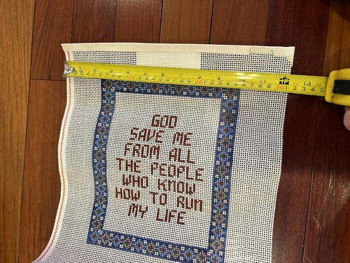 Susan Treglown Hand-Painted 10ct Needlepoint Canvas God Save Me From All The… - Picture 5 of 13