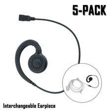 5x Swivel Rotating Earpiece Quick Release Male Adapter for Two Way Radio Headset