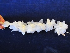 Vintage Millinery Flower all White 14" Trim for Hair Bridal Headpiece Crown NH8