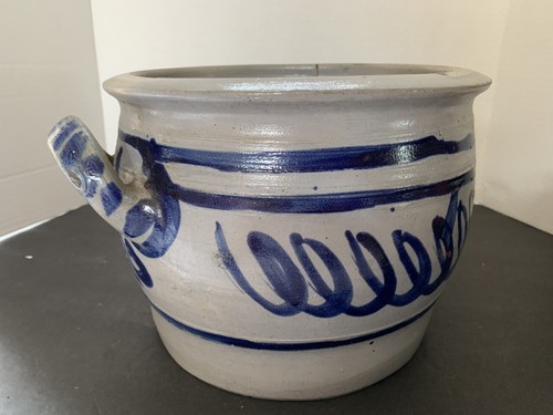 Crock Blue Gray Heavy German 9” With Handles - Picture 6 of 11