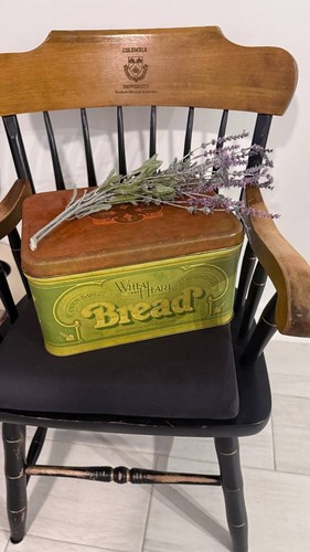 Vintage 1977 White Hart Green Bread Box R&D Co Tin Container with Lid Vents - Picture 4 of 8