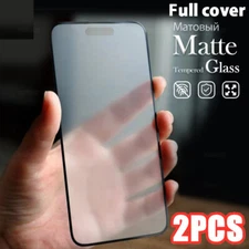 2X Matte Tempered Glass Screen Protector for iPhone 16 15 14 13 12 Pro MAX Plus