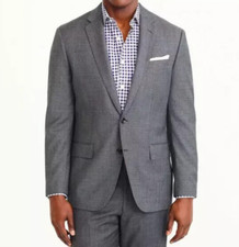 J Crew 498 Thompson Suit Jacket Double Vent Worsted Wool 40R Charcoal NEW