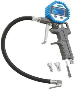 Pistola Gonfiaggio Pneumatici Con Manometro 0-16 Bar – Impugnatura Metallica, Tubo Flessibile, Antiurto