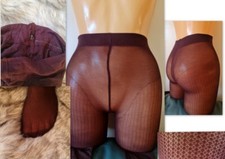 2 Pairs Aristoc 40 Denier Patterned Tights Burgundy S/M 34" TO 40" hips UK 8-12