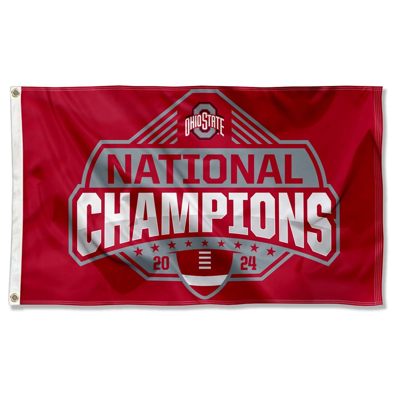 2024 Ohio State Buckeyes National Championship Red Flag 3x5 FT Banner