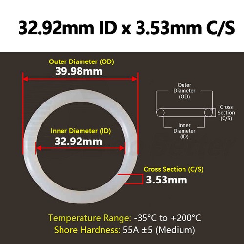 3.53mm Cross Section O-Rings Silicone Rubber Seals Clear VMQ Gaskets 4-381mm ID - Picture 38 of 100