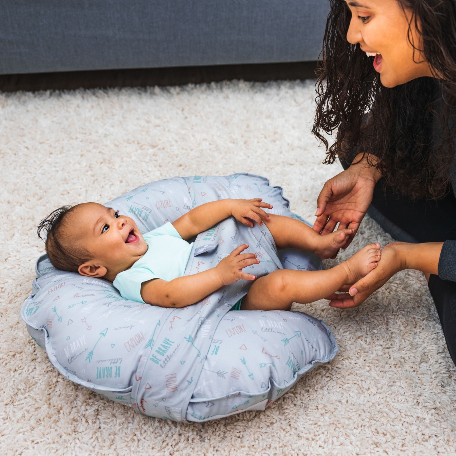 Leachco Cuddle-U Original Be Brave │ Nursing Pillow & More │ Sham-Style.-image