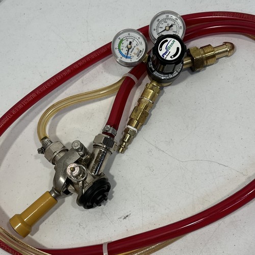 Praxair ProStar Draft Beer Regulator and Keg Tap Coupler Bundle W/Hoses