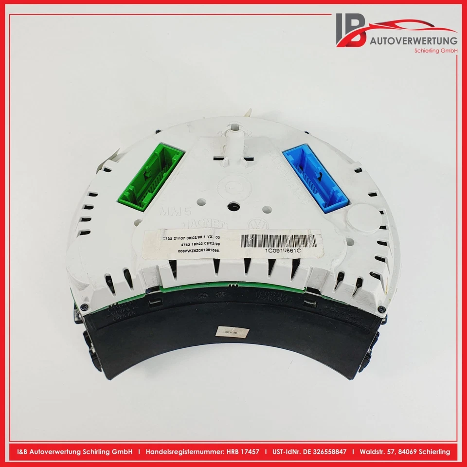 VW NEW BEETLE (9C1, 1C1) 2.0 Tachometer Kombiinstrument 1C0919861C ORIGINAL - Bild 3 von 4