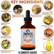 SMOOTH VIKING Beard Oil Soft and Itch-Free for Beard Growth Oil with Argan 2 Oz