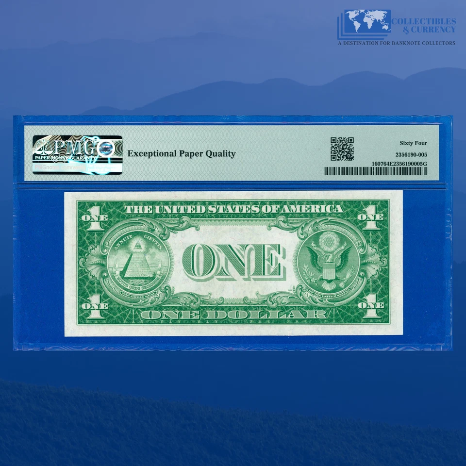 Fr.1607 1935 Plain Double Date $1 Silver Certificate, B/A Block, PMG 64 EPQ #067 - Image 2 of 3