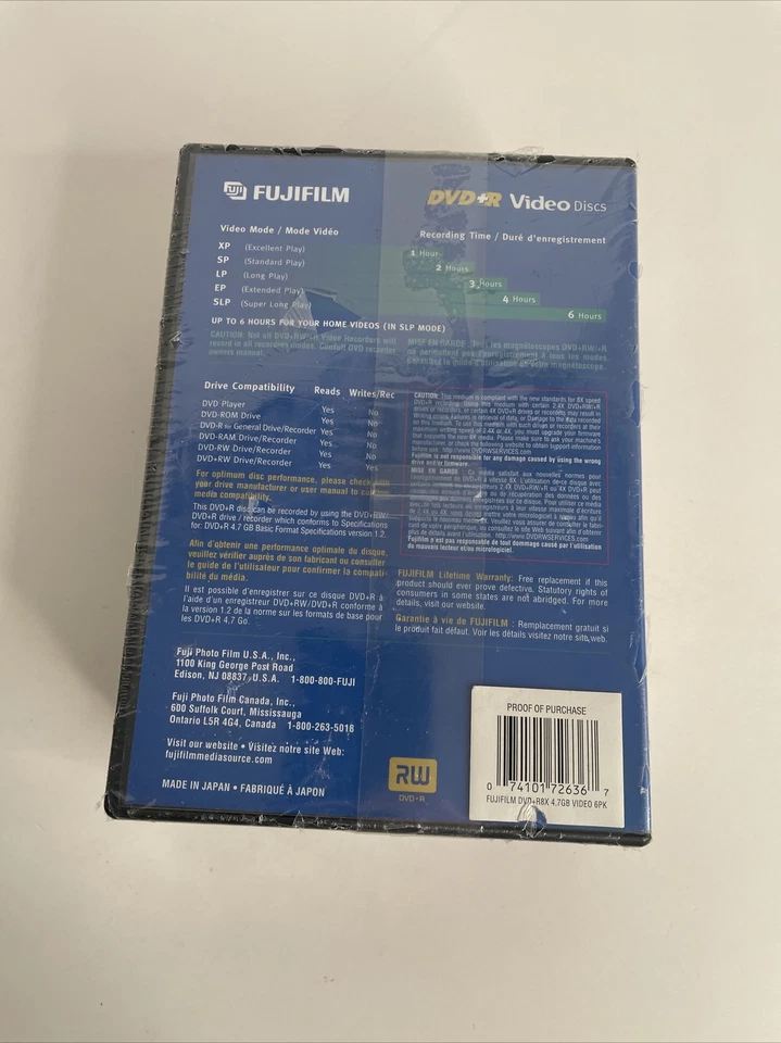 Fujifilm 6 Pack DVD+R Video Discs. 4.7GB /Go 120 min. For Movies, Music, Photos - Image 2 of 4