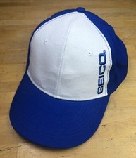 Geico Insurance Employee Hat White / Blue Adjustable Baseball Cap Gecko New