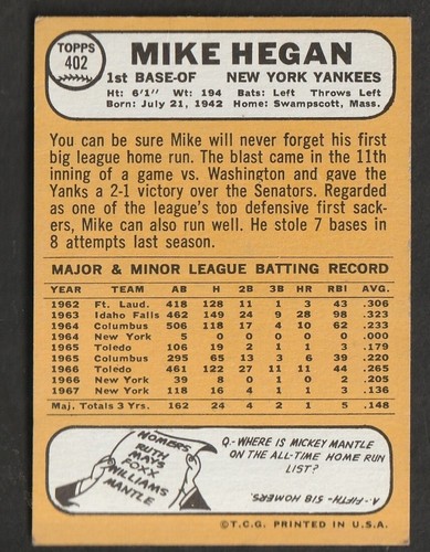 1968 Topps Baseball Cards Scegli una carta a scelta 295-660 EX X-MT 1/25 Set Break - Foto 193 di 490