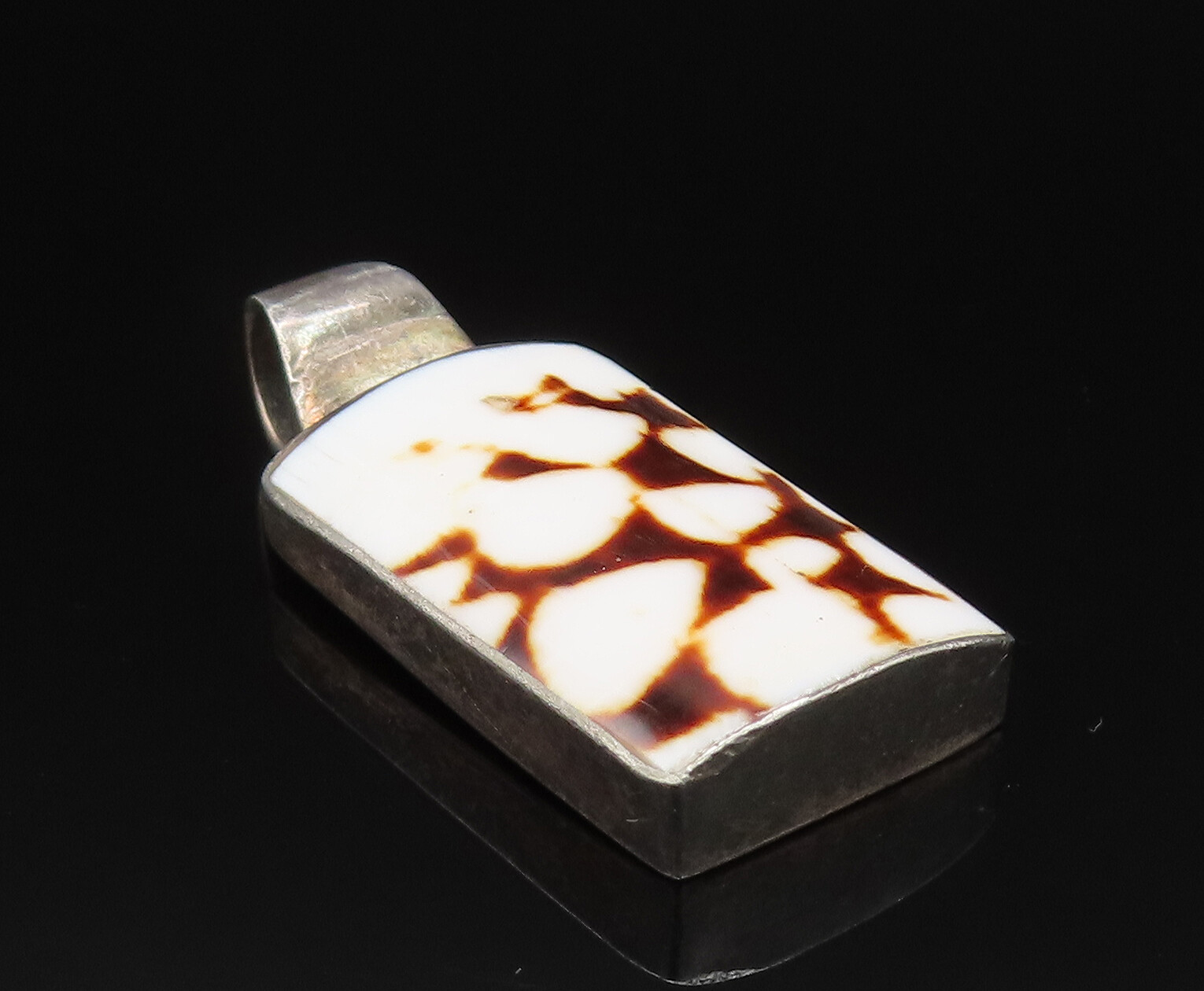 925 Sterling Silver Vintage Rectangle Shell Cunos… - image 4