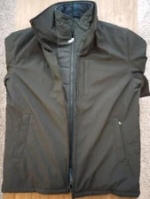 Weatherproof Double Layer Zip Up Black Polyester Jacket Pockets Men's Size Large