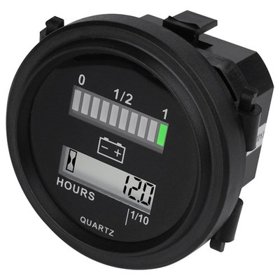 Digitaler LCD Betriebsstundenzähler mit LED Batterieanzeige Messgerät 12V 24V 36V 48V 72V