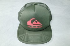 Quiksilver Trucker Hat Adult Snapback Green Mesh Baseball Cap Logo Surfer Skater