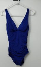 Jantzen Classic One Piece Swimsuit 10 NAVY BLU Ruched Adjustable Straps