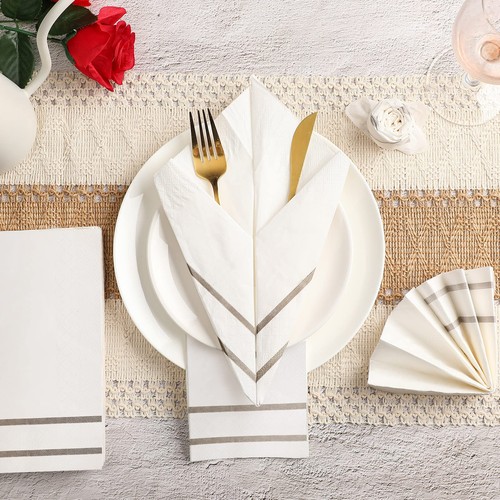 400 Count Disposable Guest Towels for Bathroom Hand Towels Bulk Elegant Dinne... - 第 5/7 張圖片