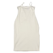 Lulus White Bodycon Midi Dress Square Neck Spaghetti Strap Sheath Size L