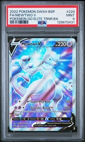 PSA 9 2022 Pokemon Swsh Black Star Promo #229 Fa/Mewtwo V Full Art