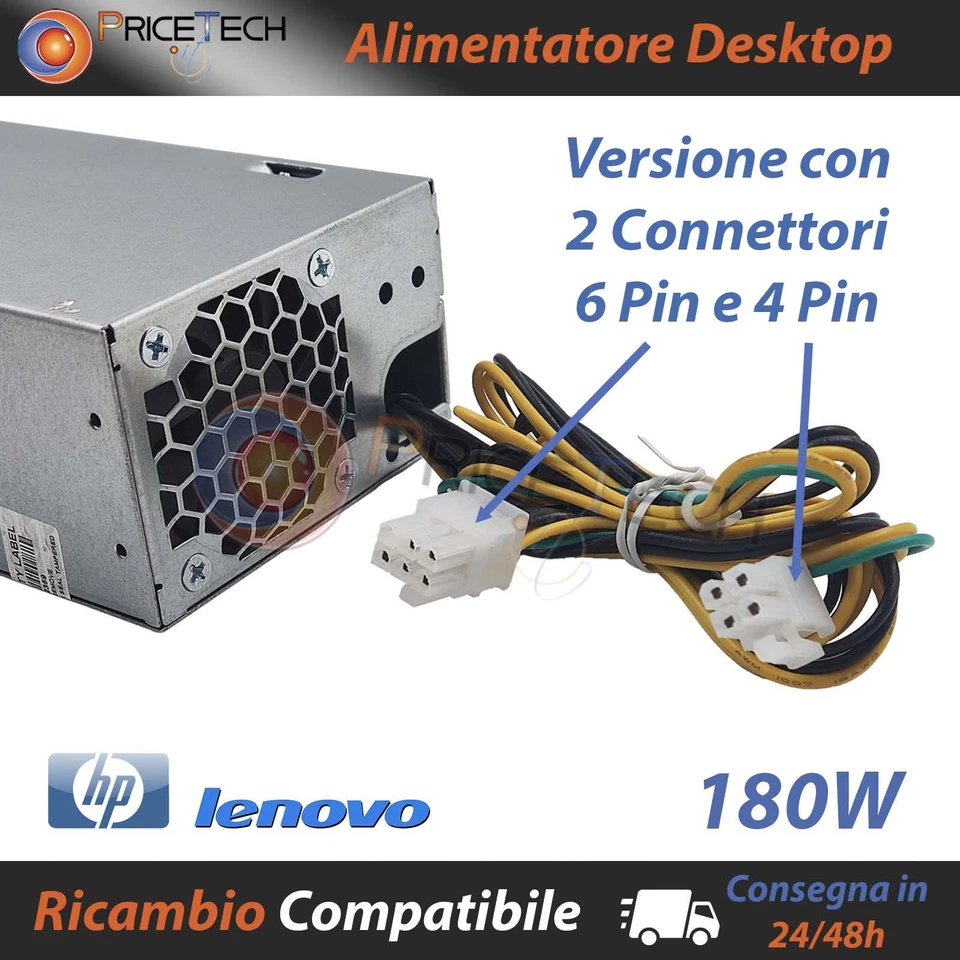 Alimentatore Desktop da 180W compatibile HP ProDesk 280 G3 / 400 G5 / 600 G3 SFF - Immagine 3 di 3