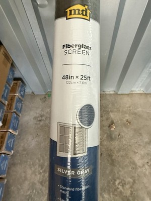NEW MD Fiberglass screen 48in x 25ft silver gray 4 Rolls Box Quantity