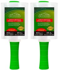 2-Pack Industrial Mini Clear Stretch Wrap Film 80 Gauge 5.1" 1000ft for Palle...