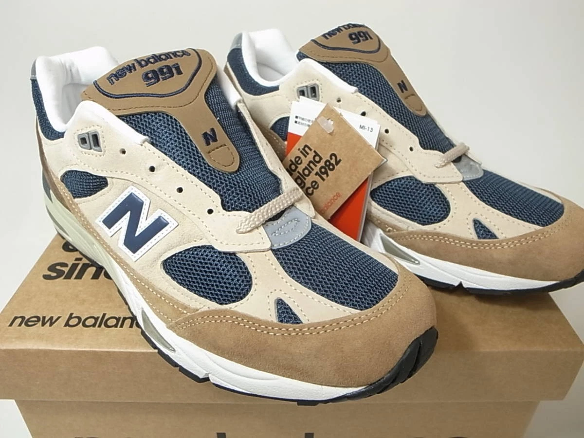 New Balance 991 Cappuccino Marrone Scuro Tan Navy M991SBN Made in England Us8