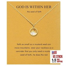 Gifts for Women, Butterfly Compass Cross Necklace Friendship Necklace Mountain