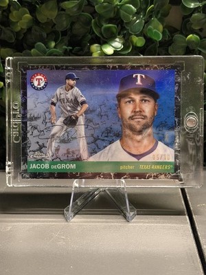 2025 Topps Chrome Platinum #112 Jacob deGrom Toile Cream / Black Refractors #/10