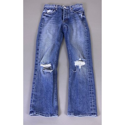 MOTHER The Tomcat Jeans Women's Size 26 Straight Seriously Truce Blue Distressed